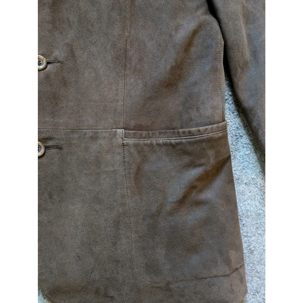 Vintage Remy Leather Suede Mens 3-Button Blazer Jacket Size 42 Made In USA - Picture 9 of 16